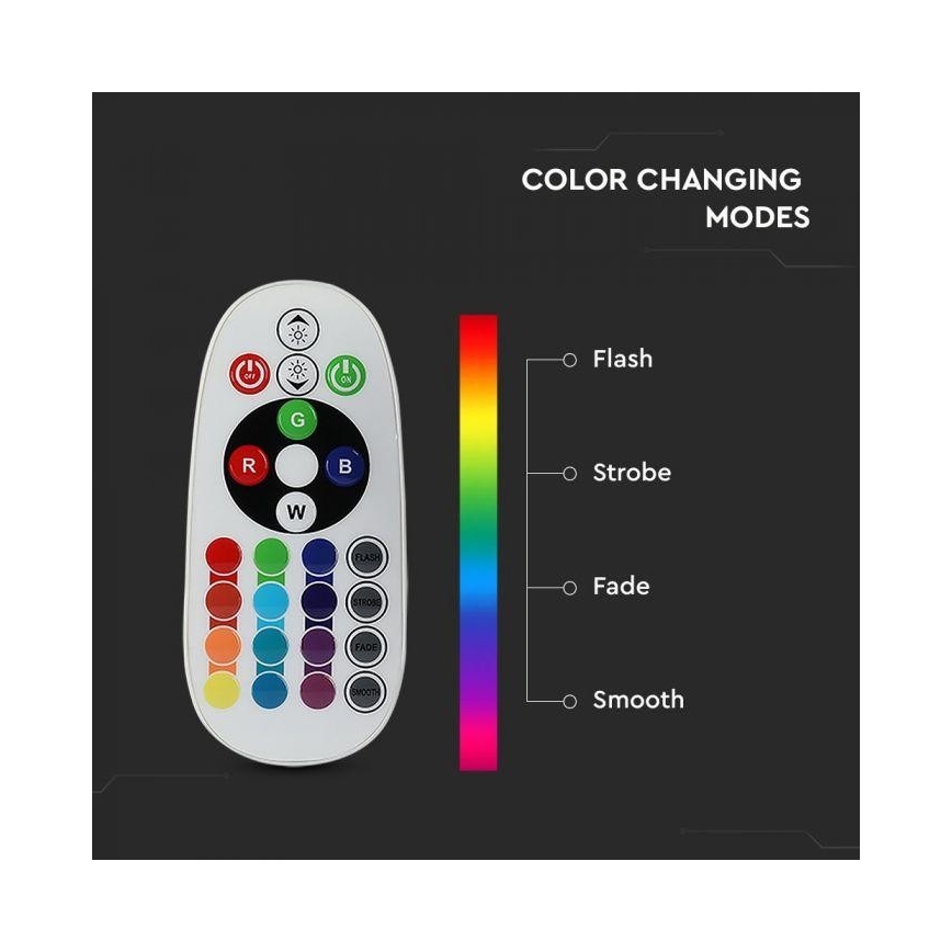 LED RGB Ściemniana żarówka E27/3,5W/230V 6400K + pilot