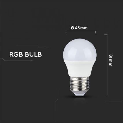 LED RGB Ściemniana żarówka E27/3,5W/230V 6400K + pilot