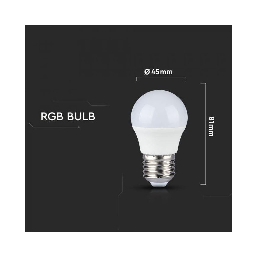 LED RGB Ściemniana żarówka E27/3,5W/230V 6400K + pilot
