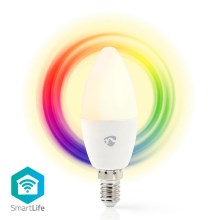 LED RGB Ściemniana żarówka Smartlife E14/4,5W/230V Wi-Fi 2700K