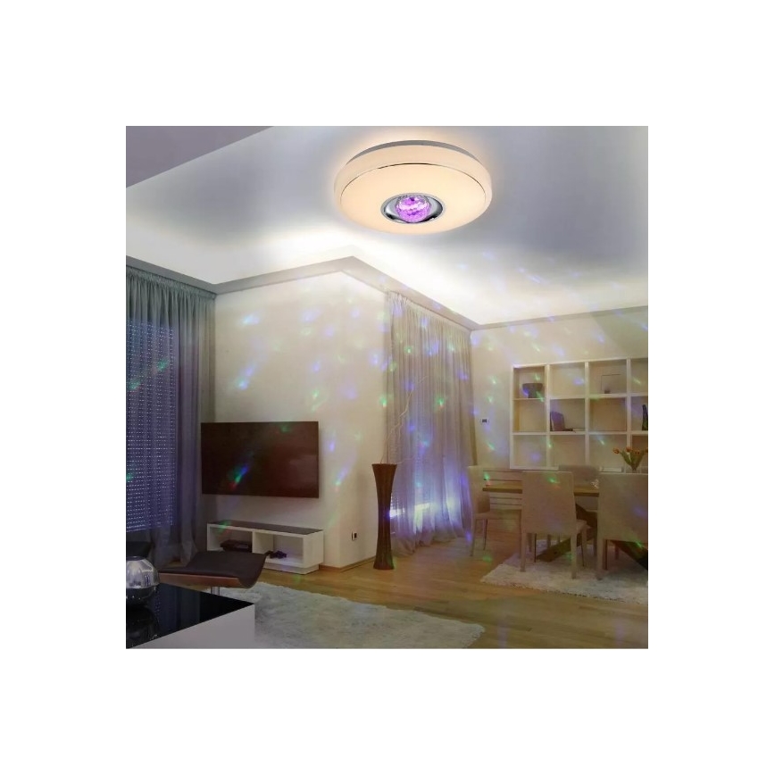 LED RGB Ściemniany plafon MAGIC DISCO LED/18W/230V + pilot