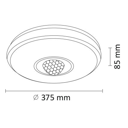 LED RGB Ściemniany plafon MAGIC DISCO LED/18W/230V + pilot