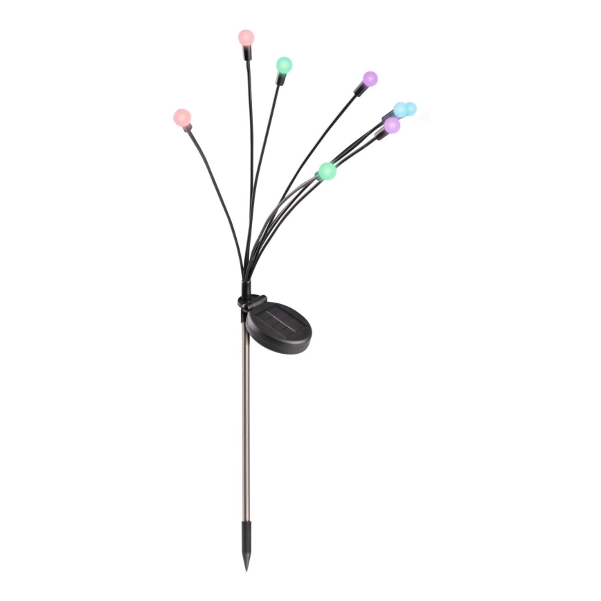 LED RGB Solarna lampa FIORINI 8xLED/1,2V 600 mAh IP44 czarna
