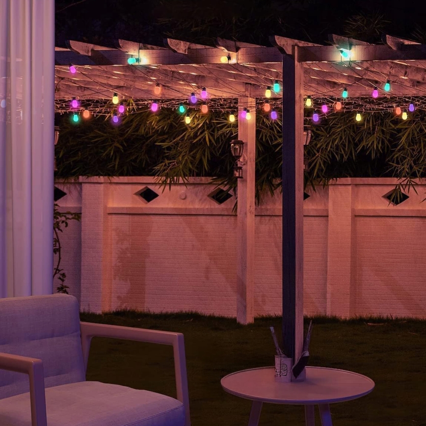 LED RGB ściemnialny solarny łańcuch dekoracyjny 15 diod LED/18 funkcji USB 6 m IP44 czarny + zdalne sterowanie