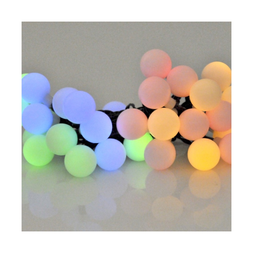 LED RGB Solarny łańcuch PARTY 30xLED/1,2V 400 mAh 3,9 m IP44