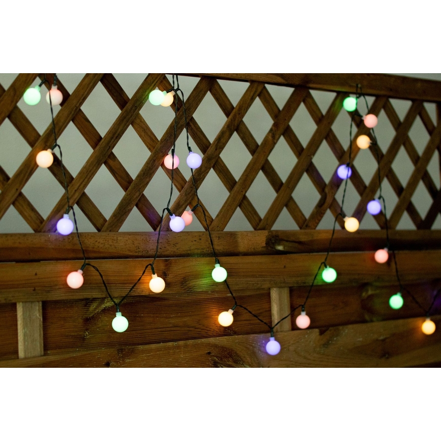 LED RGB Solarny łańcuch PARTY 30xLED/1,2V 400 mAh 3,9 m IP44