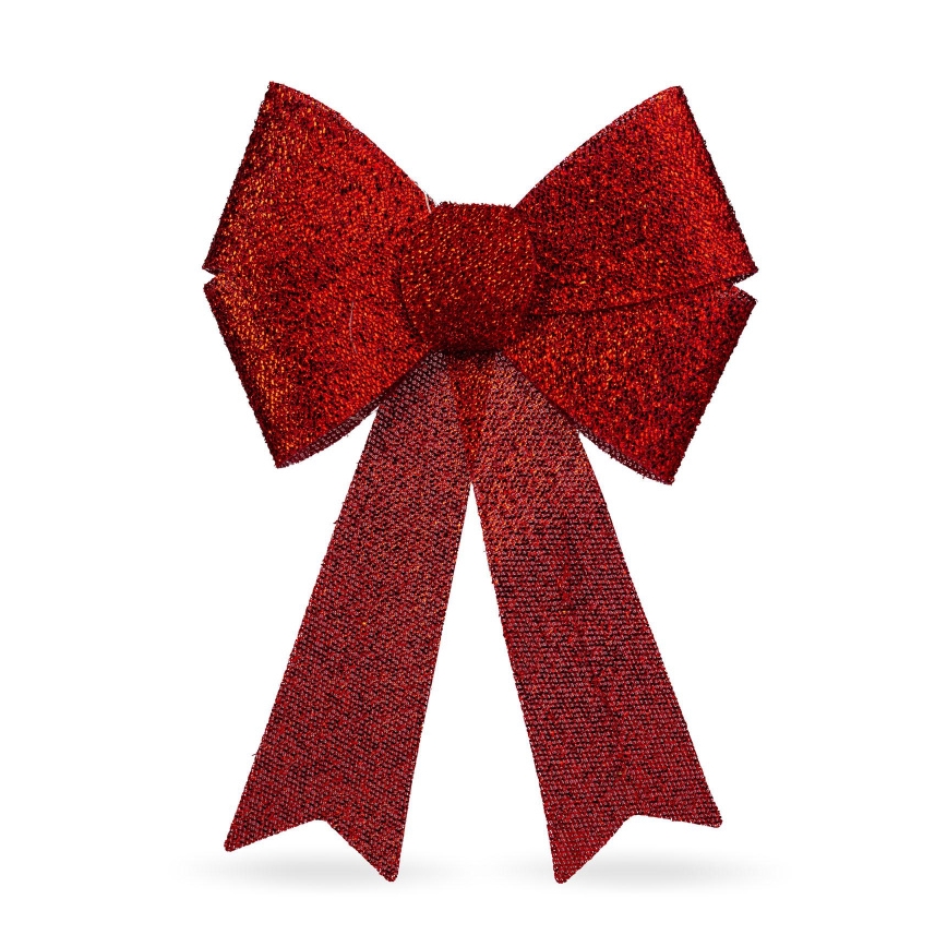 LED RGB Świąteczna dekoracja 11xLED/3xLR44 40x30 cm czerwona kokarda