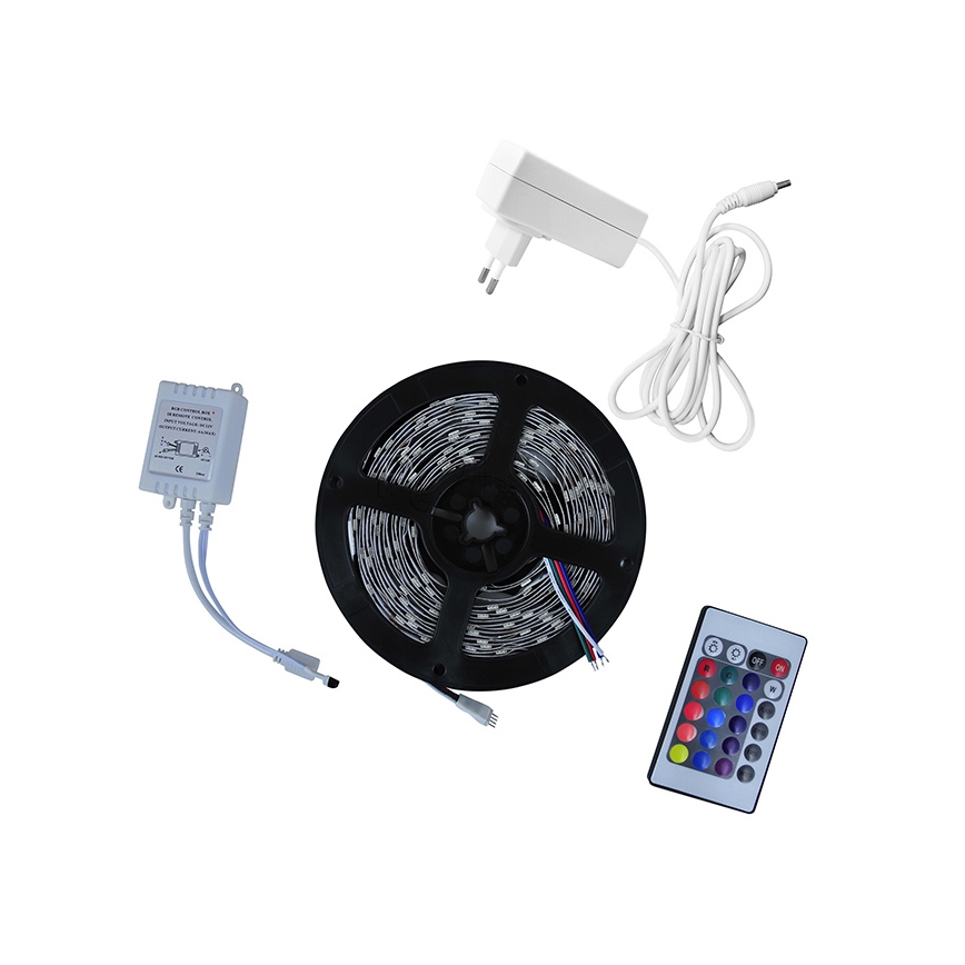 Taśma LED RGB 5m + wzdalne sterowanie + zasilanie elektroniczne 24W/12V