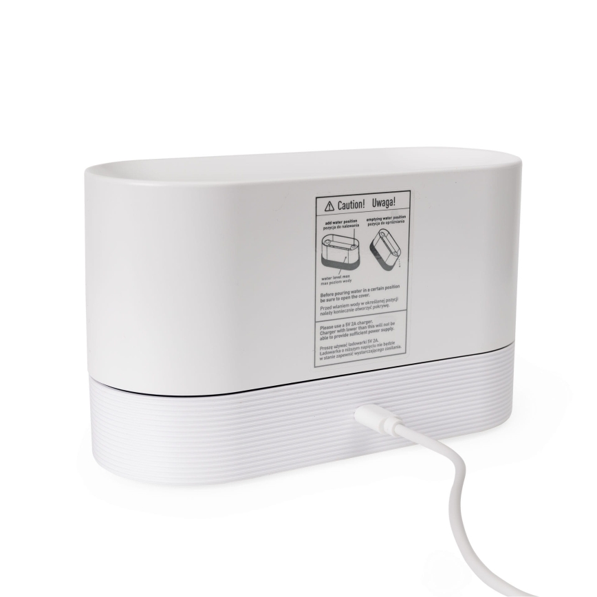 Ultradźwiękowy dyfuzor aromatyczny LED RGB i nawilżacz powietrza z podświetleniem 180 ml biały