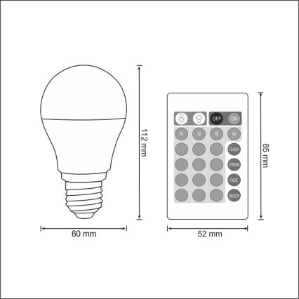 LED RGB Żarówka E27/6W/230V ściemnialna 3000K