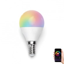 LED RGB Żarówka G45 E14/5W/230V 3000-6500K Wi-Fi - Aigostar