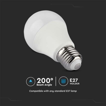 LED RGB Żarówka ściemnialna A60 E27/8,5W/230V 4000K + zdalne sterowanie