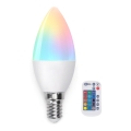 LED RGB Żarówka ściemnialna E14/4,8W/230V 3000K + zdalne sterowanie - Aigostar