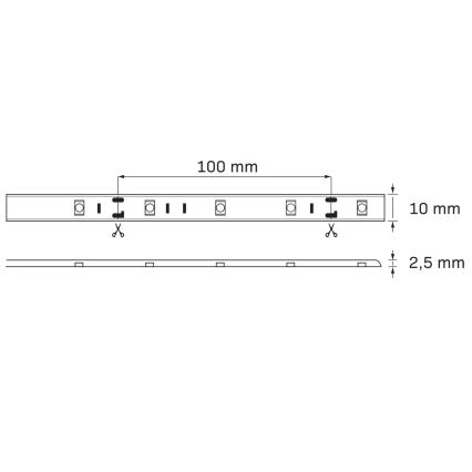LED RGB Zewnętrzna taśma ściemnialna 5m LED/14W/12V IP65 + pilot