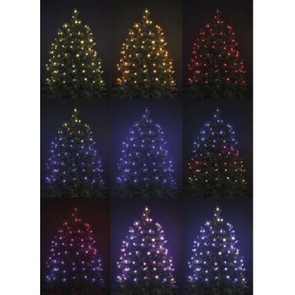 LED RGB Zewnętrzny łańcuch bożonarodzeniowy 120xLED/72 tryby 15m IP44 + zdalne sterowanie