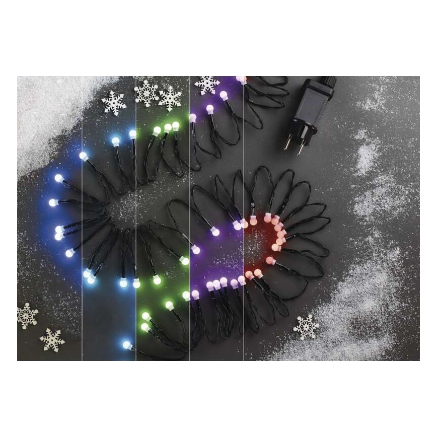 LED RGB Zewnętrzny łańcuch bożonarodzeniowy 96xLED/64 tryby 15m IP44 + zdalne sterowanie