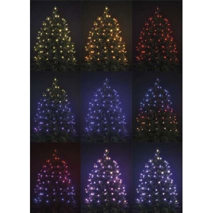 LED RGB Zewnętrzny łańcuch bożonarodzeniowy 96xLED/72 trybów13m IP44 + pilot
