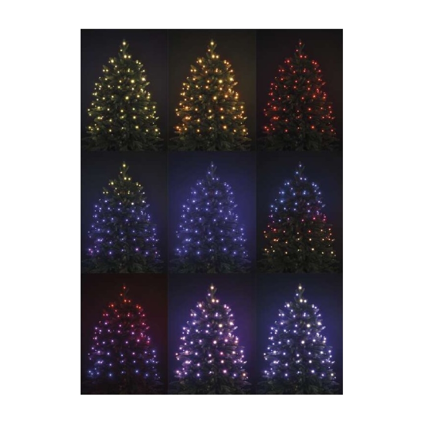 LED RGB Zewnętrzny łańcuch bożonarodzeniowy 96xLED/72 trybów13m IP44 + pilot