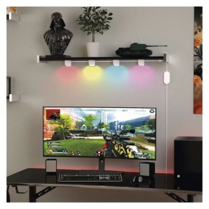 LED RGBIC+CCT Łańcuch dekoracyjny z oświetleniem punktowym GoSmart - rozszerzenie 4xLED/7W/230V 85 cm Wi-Fi Tuya