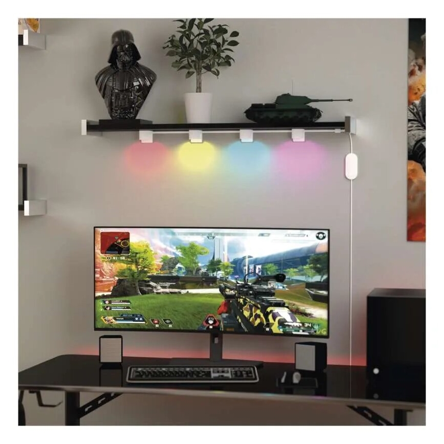 LED RGBIC+CCT Łańcuch dekoracyjny z oświetleniem punktowym GoSmart - rozszerzenie 4xLED/7W/230V 85 cm Wi-Fi Tuya
