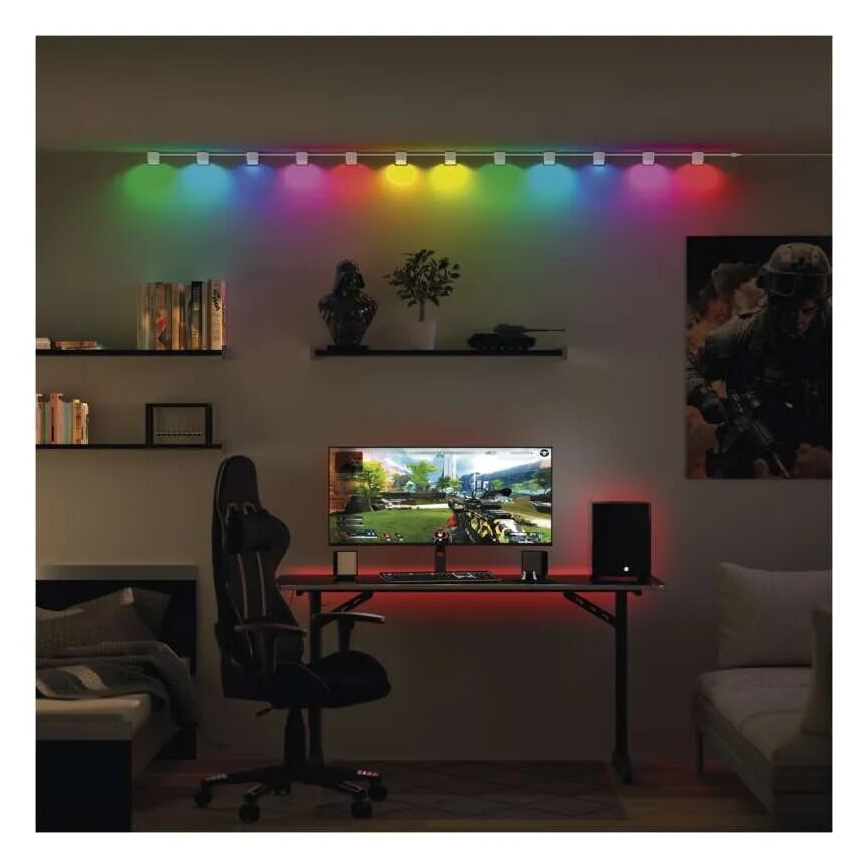 LED RGBIC+CCT Łańcuch dekoracyjny z oświetleniem punktowym GoSmart - rozszerzenie 4xLED/7W/230V 85 cm Wi-Fi Tuya