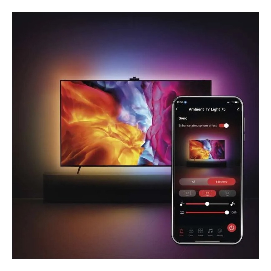 LED RGBIC Pasek do TV GoSmart LED/24W/230V 75“