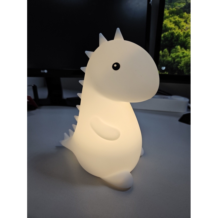 LED RGBW Dziecięca lampa dotykowa LED/1W/5V USB 1200 mAh dinozaur