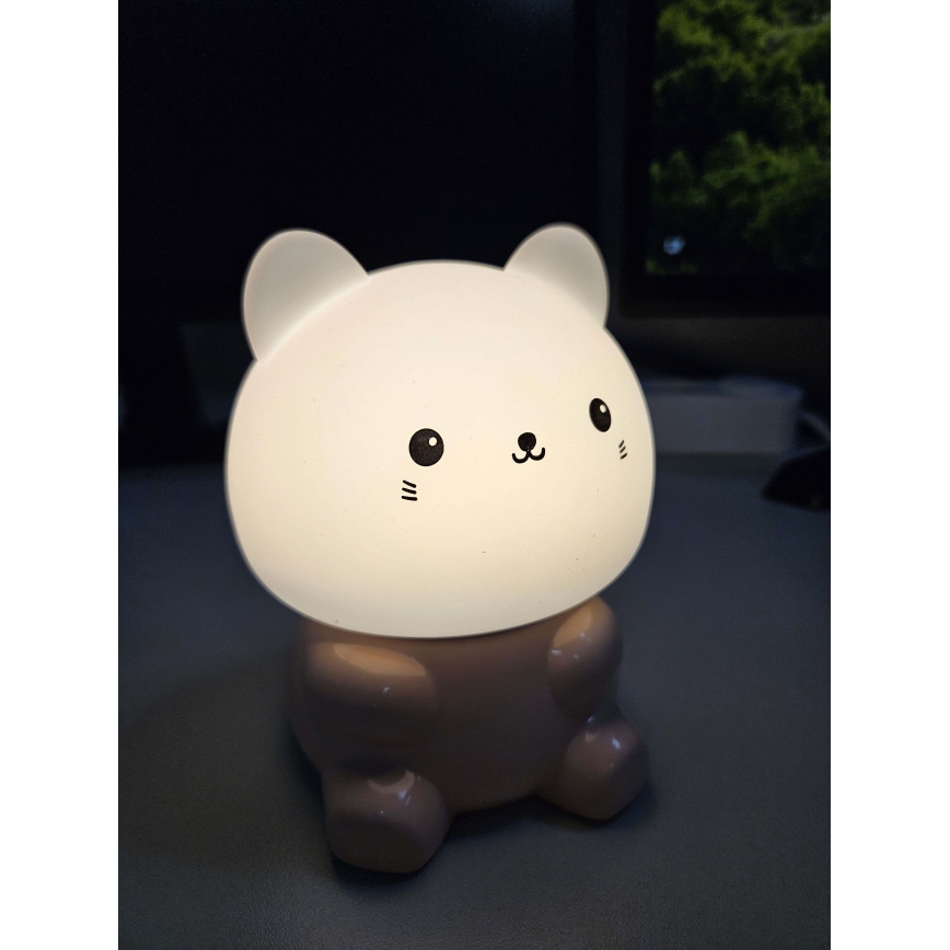 LED RGBW Dziecięca lampa dotykowa LED/1W/5V USB 1200 mAh kot