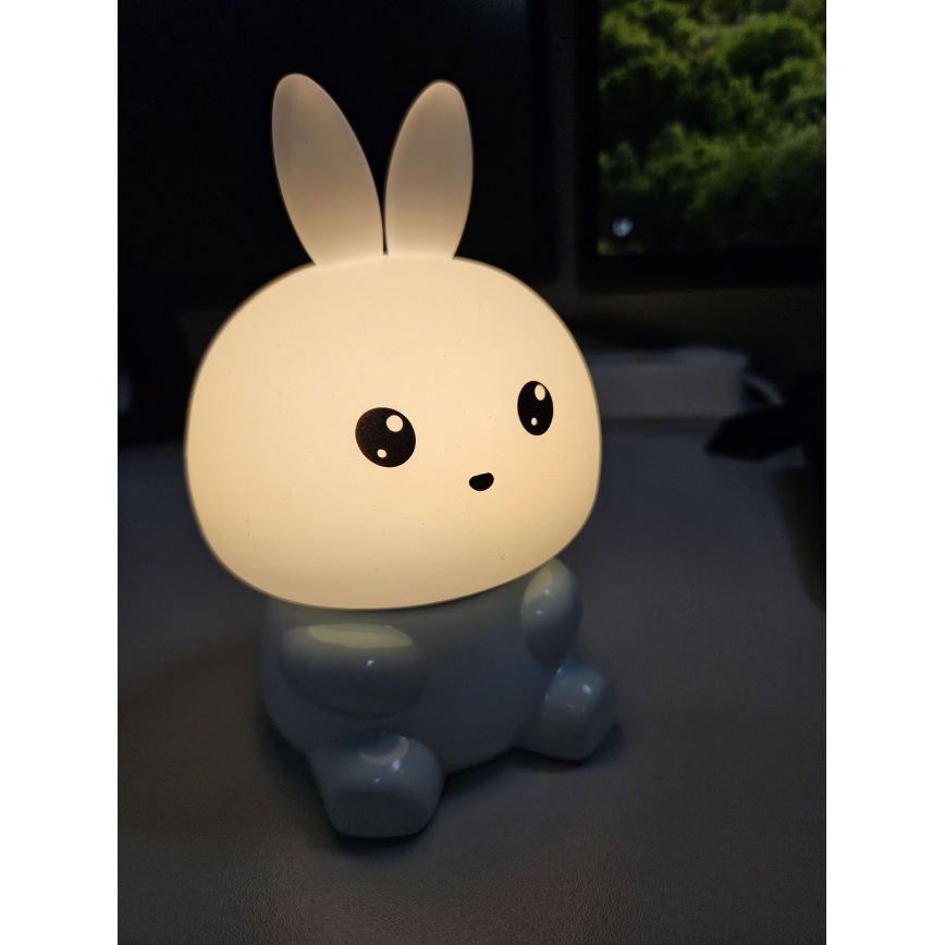 LED RGBW Dziecięca lampa dotykowa LED/1W/5V USB 1200 mAh zając