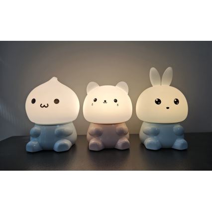 Lampka dotykowa LED RGBW dla dzieci LED/1W/5V USB 1200 mAh króliczek