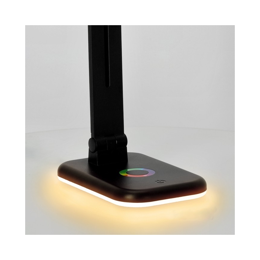 LED RGBW Lampa ściemnialna stołowa NOBLITE LED/7W/5V 3000/4000/6500K czarny