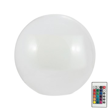 LED RGBW Lampa solarna BALL LED/3,2V śr. 20 cm IP65 + pilot zdalnego sterowania