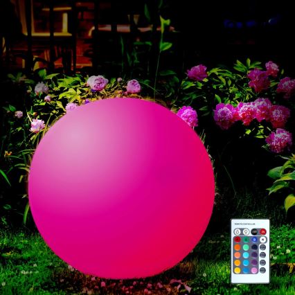 LED RGBW Lampa solarna BALL LED/3,2V śr. 20 cm IP65 + pilot zdalnego sterowania