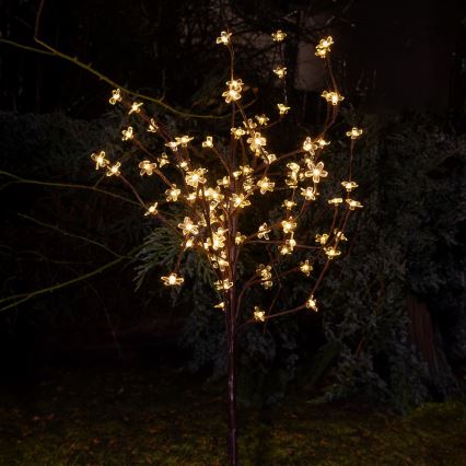 LED RGBW Lampa solarna TREE LED/0,1W/1,2V 600 mAh IP44 brązowa