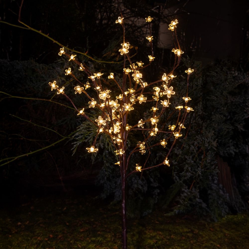 LED RGBW Lampa solarna TREE LED/0,1W/1,2V 600 mAh IP44 brązowa