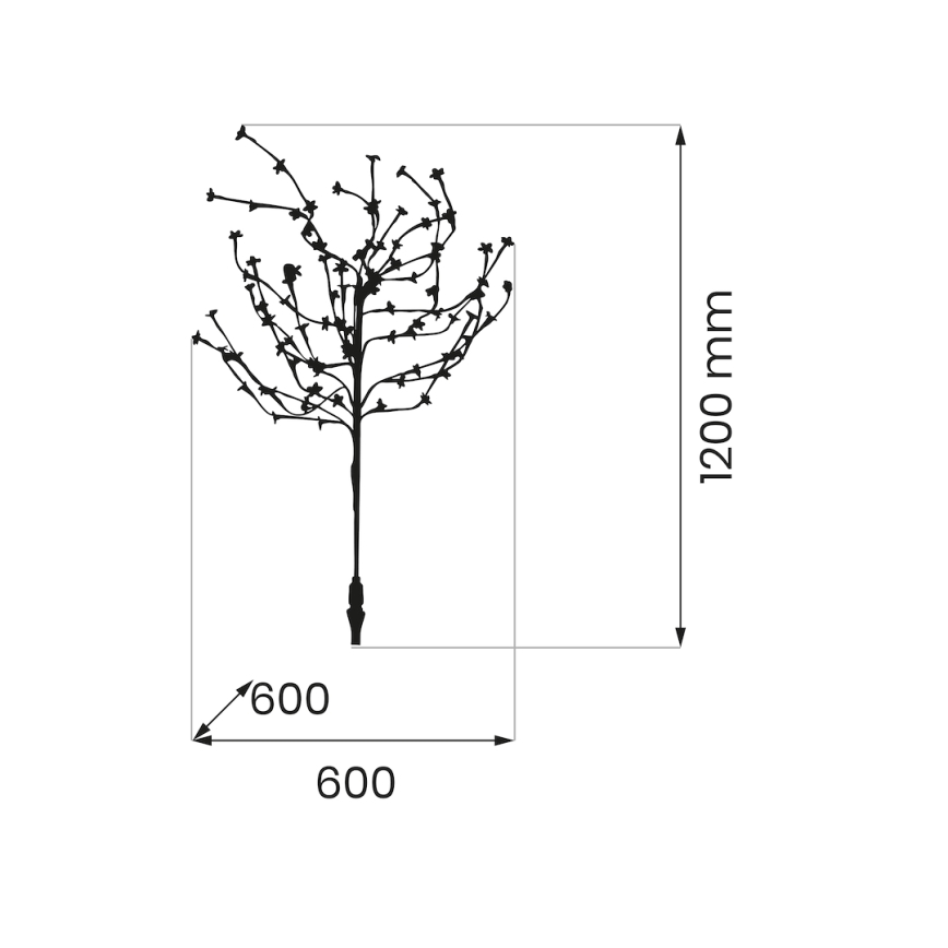 LED RGBW Lampa solarna TREE LED/0,1W/1,2V 600 mAh IP44 brązowa