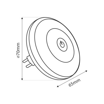 LED RGBW Lampka nocna LED/1W/230V biały