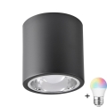LED RGBW Przyciemniająca lampa punktowa JUPITER 1xE27/6,5W/230V 2700-6500K Wi-Fi ø 13 cm czarny