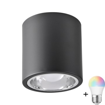 LED RGBW Przyciemniająca lampa punktowa JUPITER 1xE27/6,5W/230V 2700-6500K Wi-Fi ø 13 cm czarny