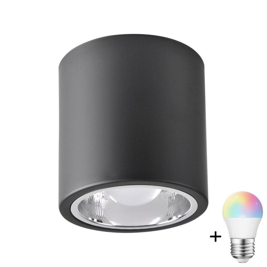 LED RGBW Przyciemniająca lampa punktowa JUPITER 1xE27/6,5W/230V 2700-6500K Wi-Fi ø 13 cm czarny