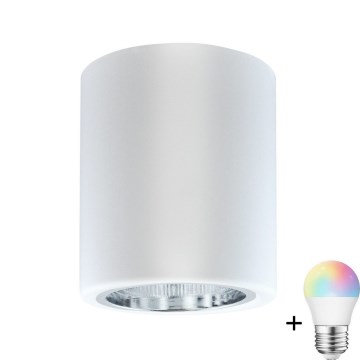 LED RGBW Przyciemniająca lampa punktowa JUPITER 1xE27/6,5W/230V 2700-6500K Wi-Fi ø 9,8 cm biały