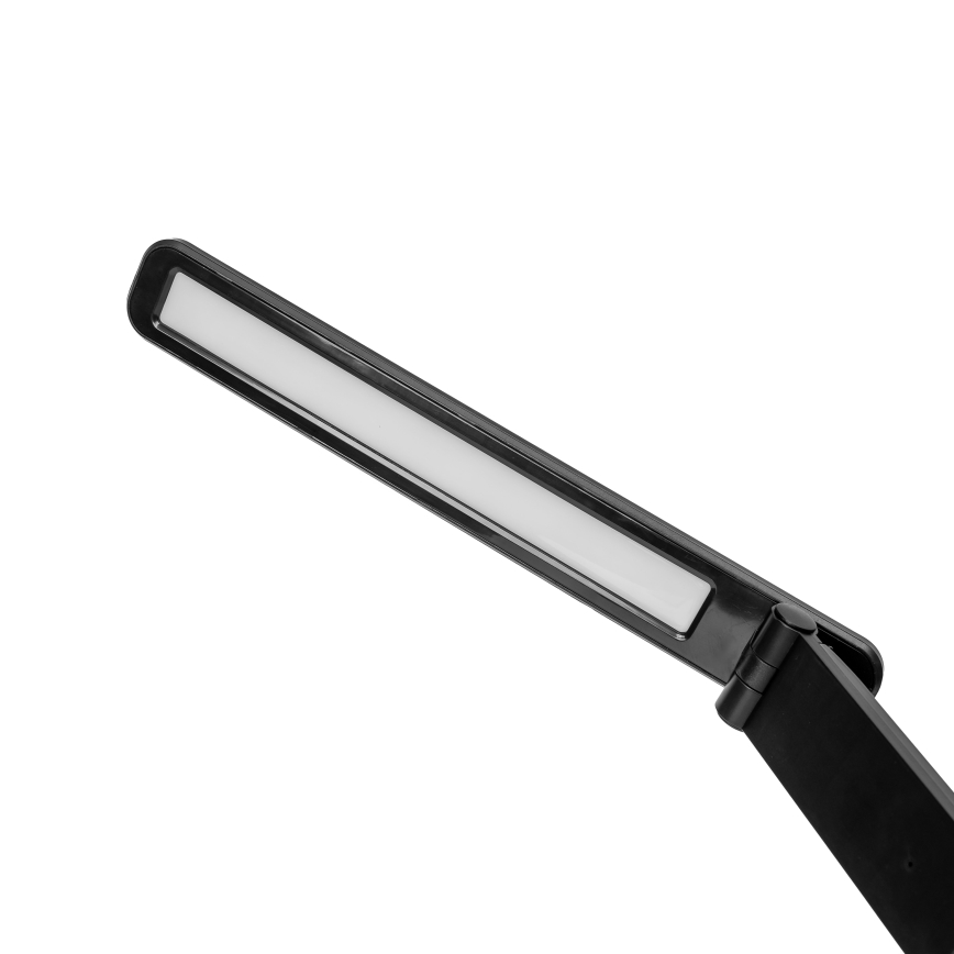 LED RGBW Ściemnialna dotykowa lampa stołowa z bezprzewodowym ładowaniem LCD wyświetlaczem i portem USB MAGNUS LED/6W/5V 3000-6500K czarny