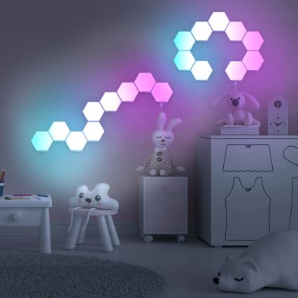 ZESTAW 9x LED RGBW ściemnialny naścienne oświetlenie dekoracyjne MAYA LED/1W/230V + zdalne sterowanie