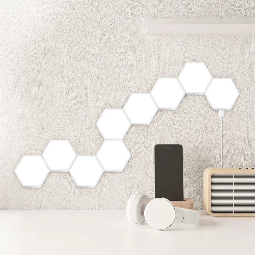 ZESTAW 9x LED RGBW ściemnialny naścienne oświetlenie dekoracyjne MAYA LED/1W/230V + zdalne sterowanie