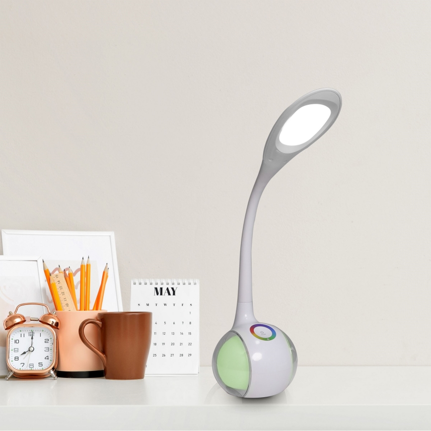 LED RGBW Ściemnialna dotykowa lampa stołowa COSMOS LED/6,5W/230V biały