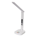 LED RGBW Ściemnialna dotykowa lampa stołowa z bezprzewodowym ładowaniem wyświetlaczem i portem USB MAGNUS LED/6W/5V 3000-6500K biały
