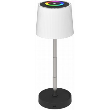 LED RGBW ściemnialna dotykowa zewnętrzna ładowalna lampa stołowa LED/2W/5V IP44 1200 mAh szara