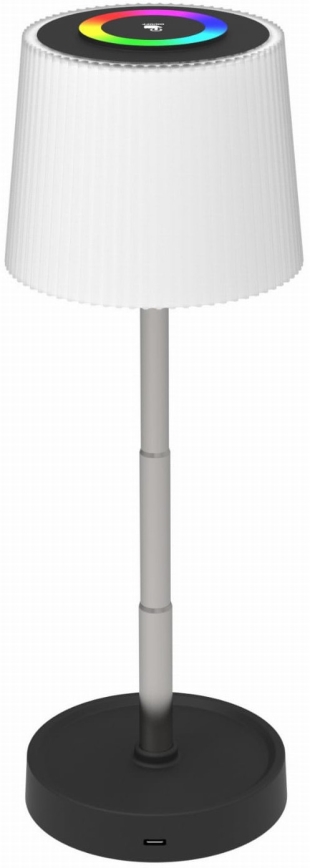 LED RGBW ściemnialna dotykowa zewnętrzna ładowalna lampa stołowa LED/2W/5V IP44 1200 mAh szara