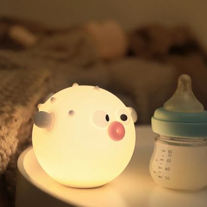 LED RGBW Ściemnialna dziecięca dotykowa lampa HELI LED/1W/5V USB 1200 mAh rybička niebieski