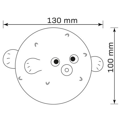 LED RGBW Ściemnialna dziecięca dotykowa lampa HELI LED/1W/5V USB 1200 mAh rybička niebieski